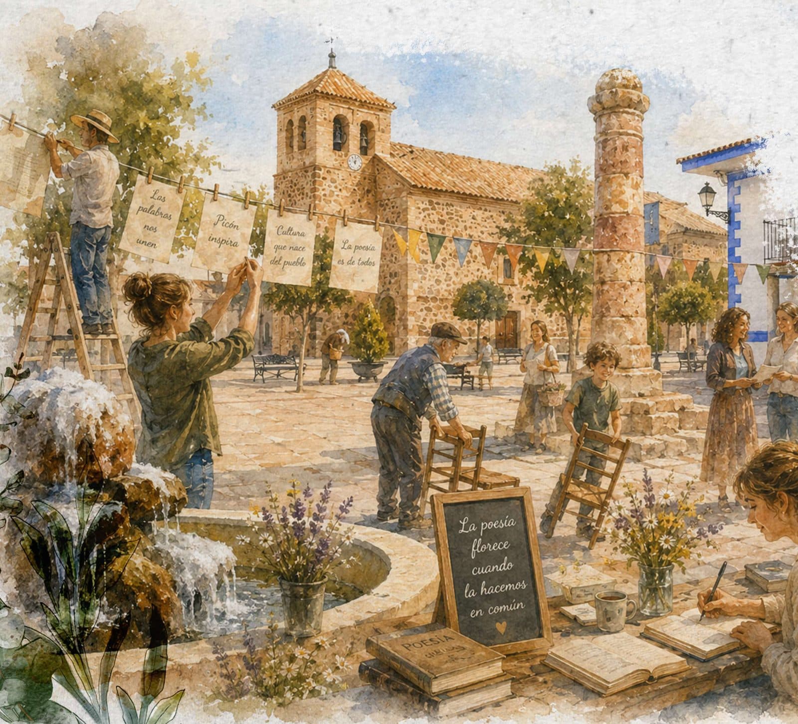 Ilustración de la plaza de Picón durante el festival